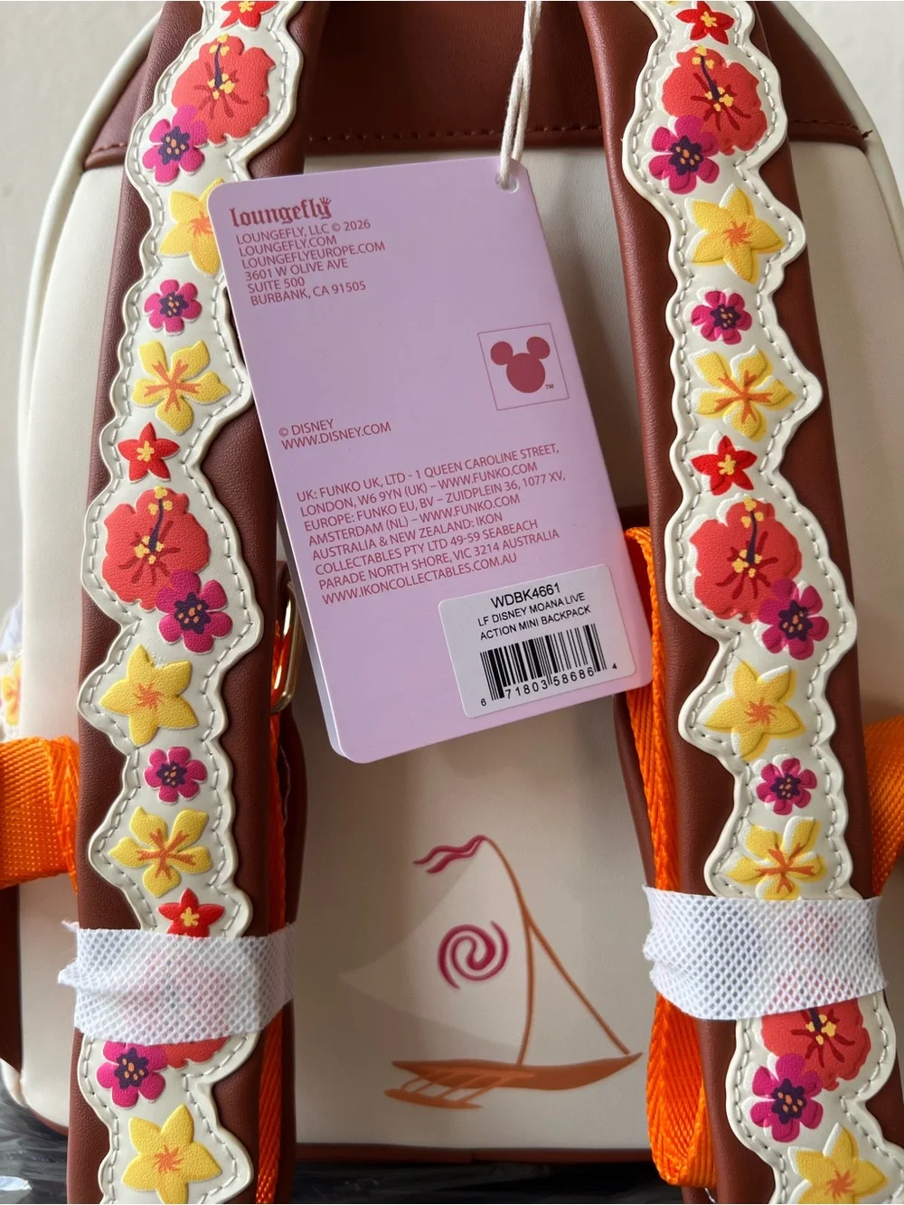 NWT Loungefly Disney Moana (Live Action) Floral Mini Backpack